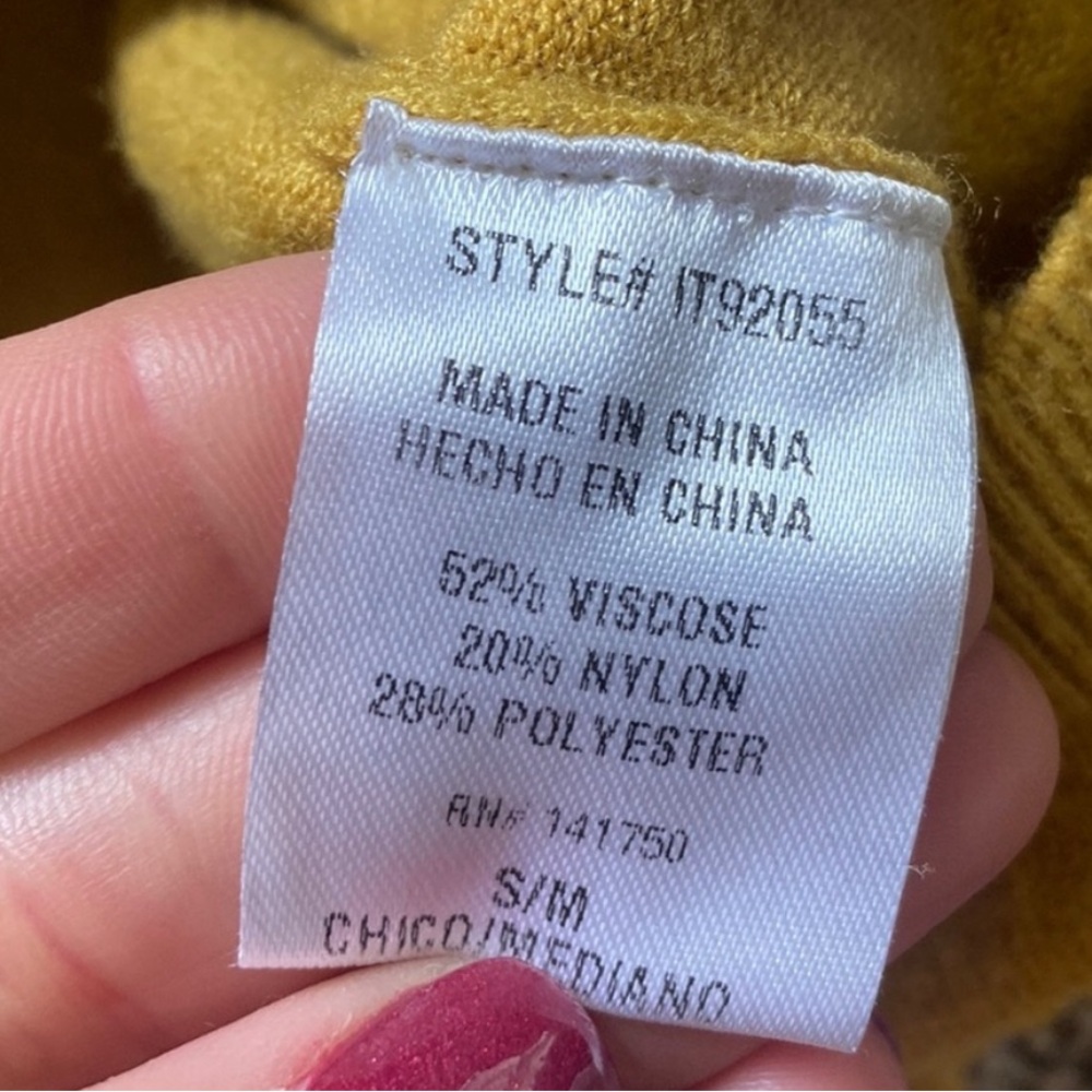 Orange Creek Women’s Mustard Yellow Crewneck Sweater size S/M - Picture 6 of 6
